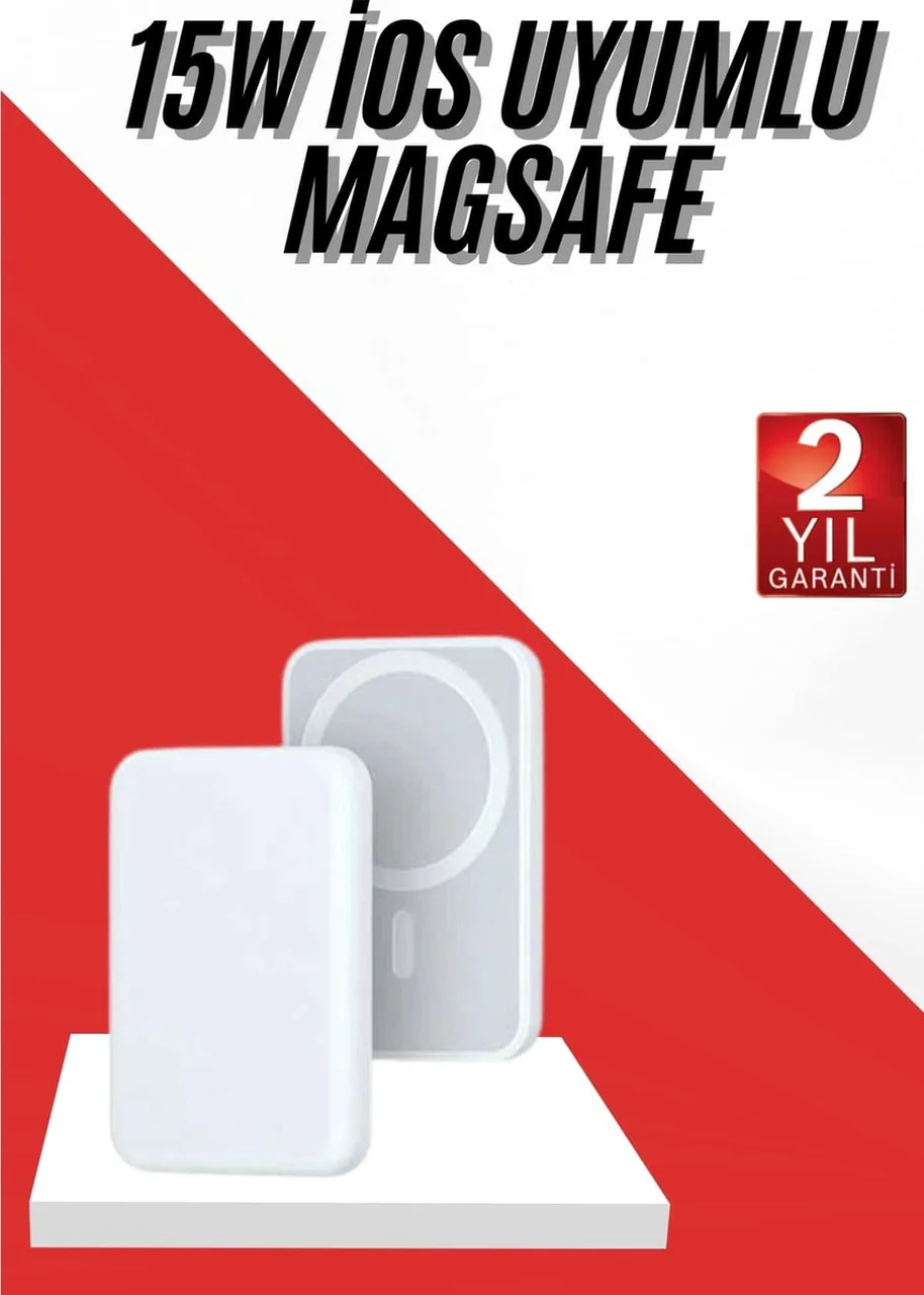 İos Uyumlu Magsafe Kablosuz 15w Şarj Powerbank Magesafe - Lisinya Diğer