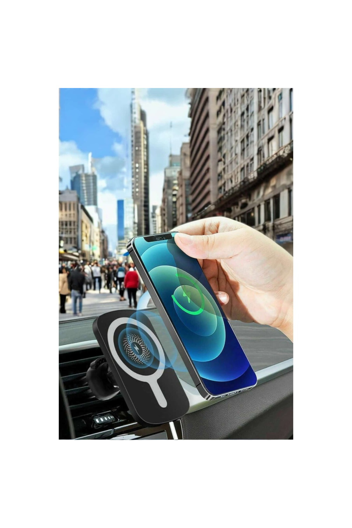 İos Uyumlu Manyetik Tasarım Magsafe İphone 12 13 14 15 Araç Şarjı