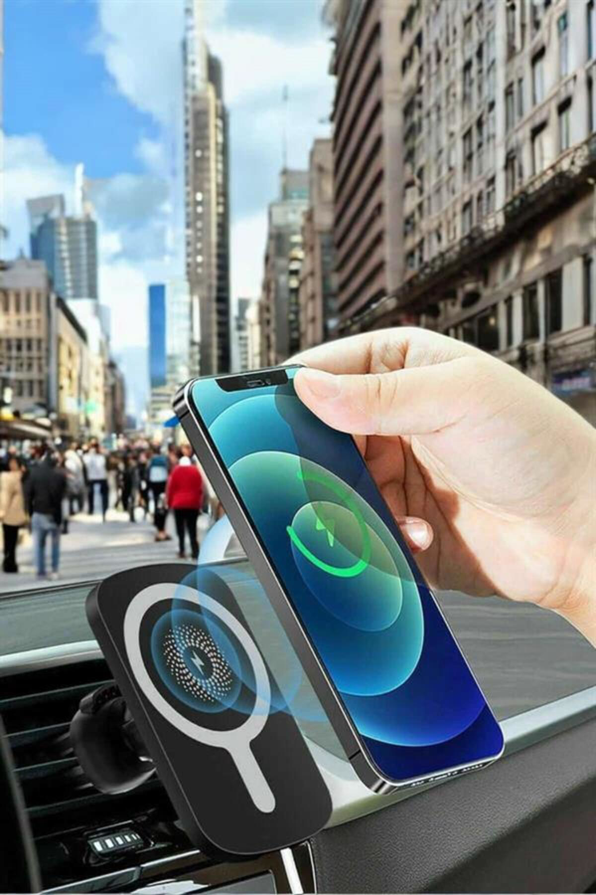 İOS Uyumlu Manyetik Tasarım Magsafe İphone 12/13/14/15 Uyumlu Pow