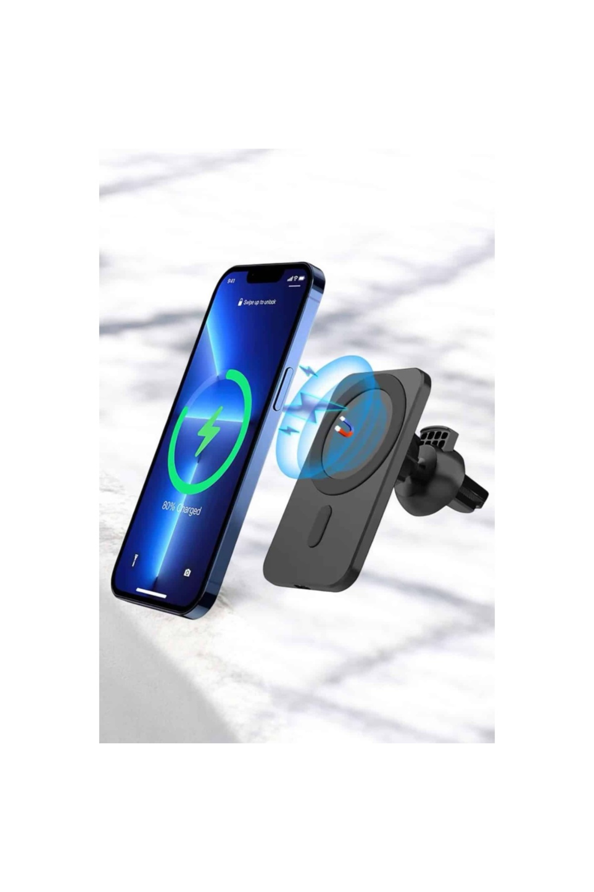 İos Uyumlu Manyetik Tasarım Magsafe İphone 12 13 14 15 Araç Şarjı
