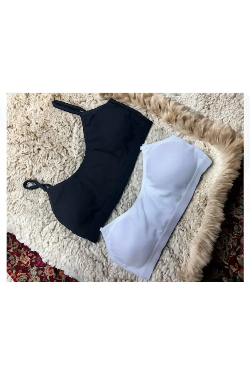 İP ASKI PAMUK KUMAŞ PEDLİ FİTİLLİ BÜSTİYER SÜTYEN 014 (2 ADET)