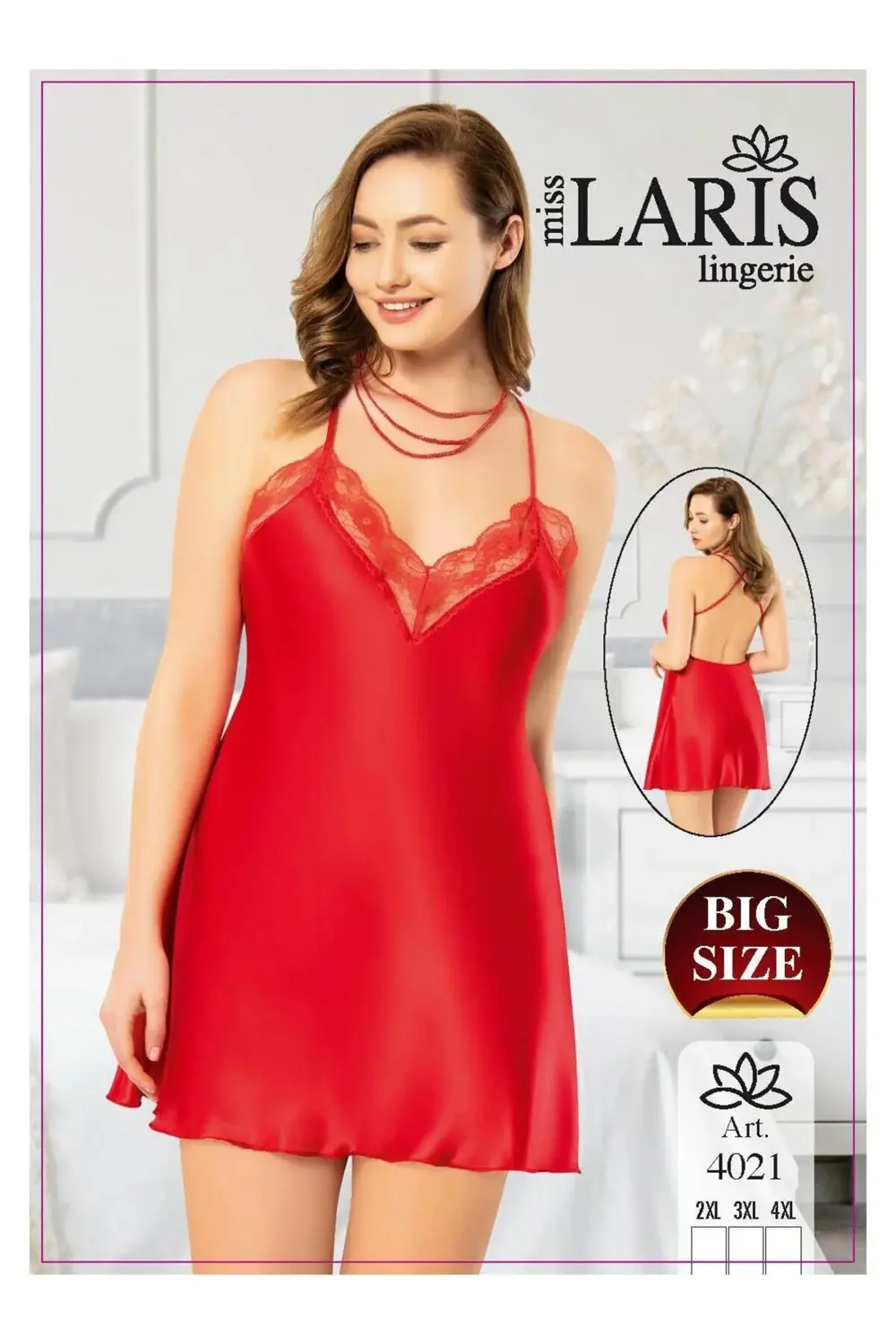 İP ASKILI BÜYÜK BEDEN SATEN GECELİK