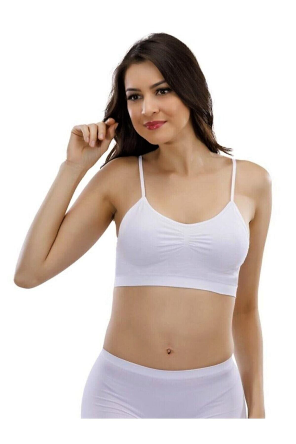 Layza Form İp Askılı Pedli Büstiyer Sütyen Beyaz Yeni Sezon