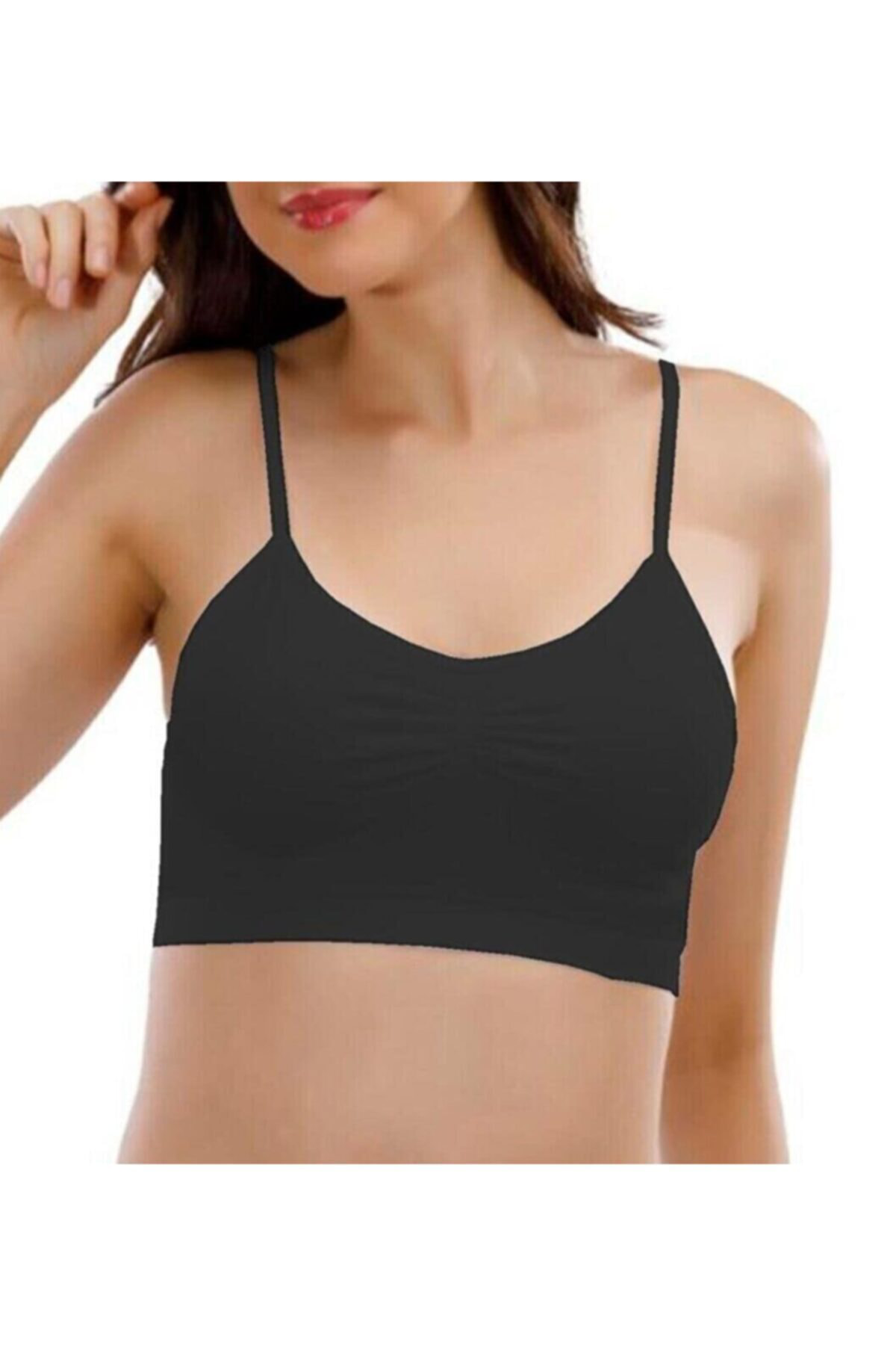 Layza Form İp Askılı Pedli Büstiyer Sütyen Siyah