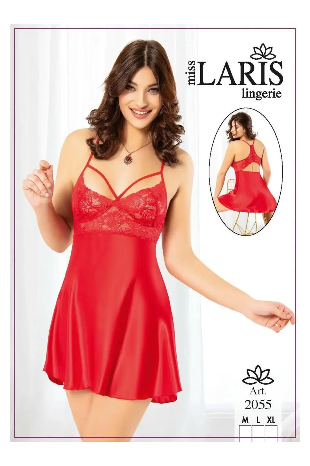 İP ASKILI SATEN GECELİK