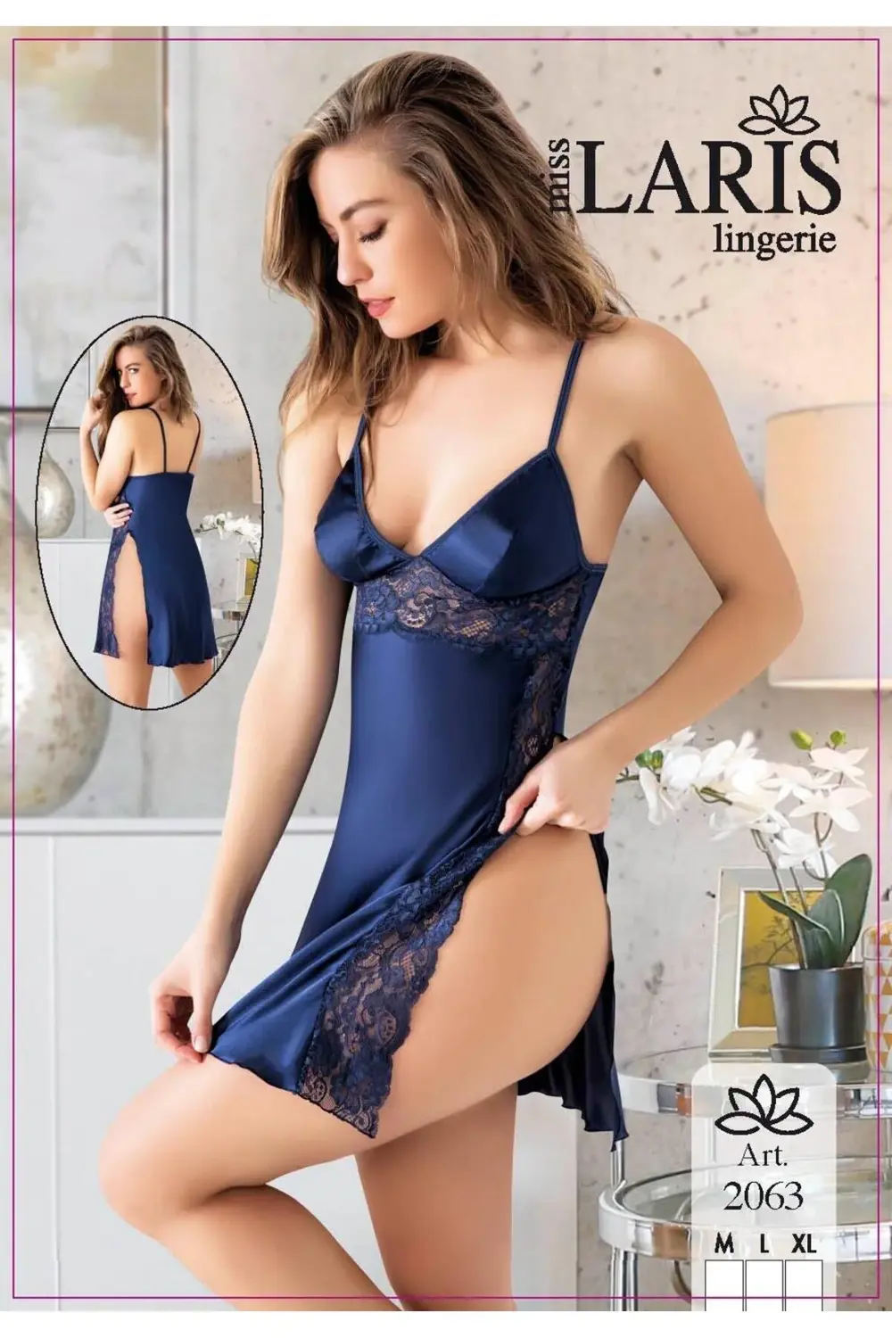 İP ASKILI SATEN GECELİK