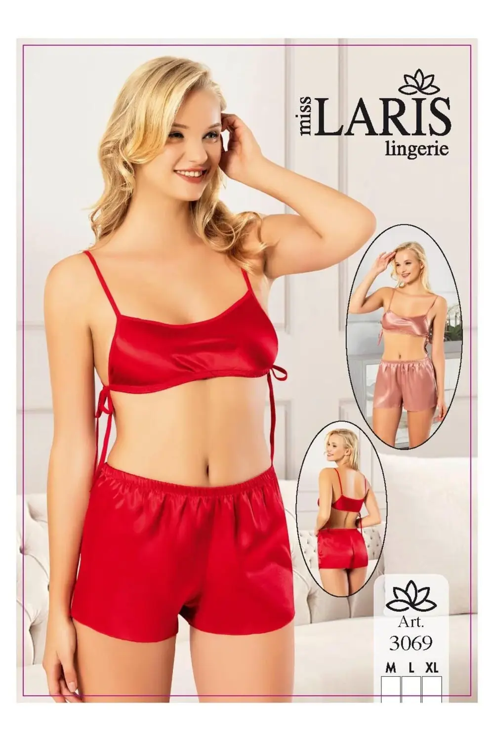 İP ASKILI SATEN ŞORT TAKIM