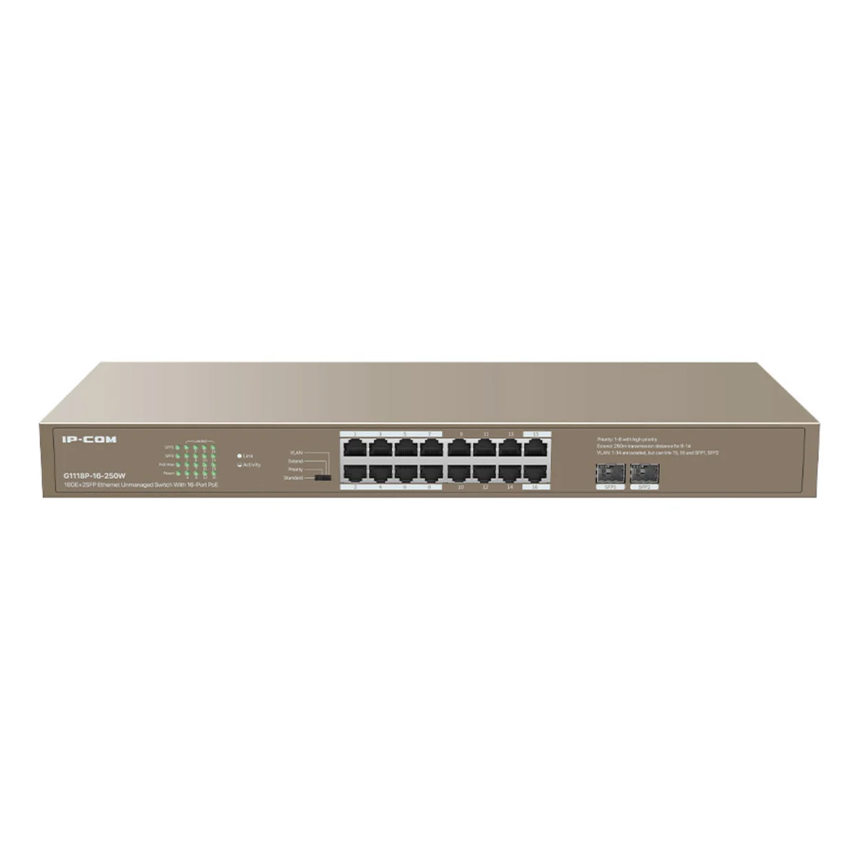 IP-G3318P-16-250W 16 PORT 10/100/1000 16 PORT POE 2 X SFP 250W CL