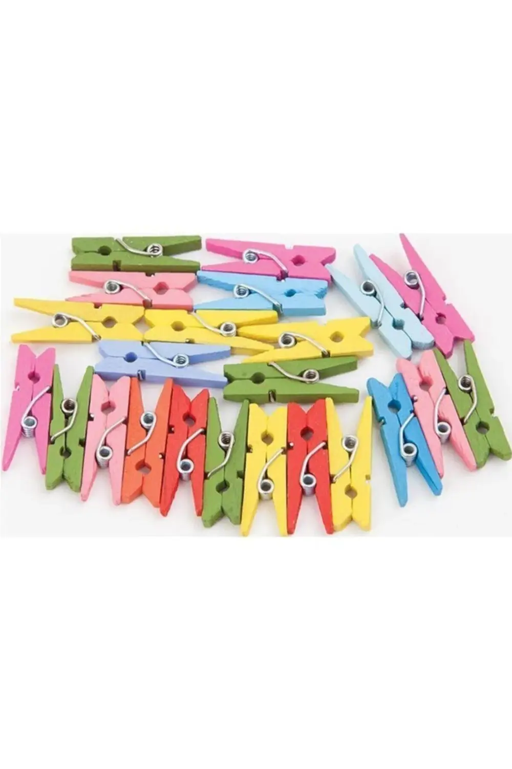 Ip Hediyeli 50 Li 25mm Renkli Mini Mandal Fotoğraf Süsleme Mandal