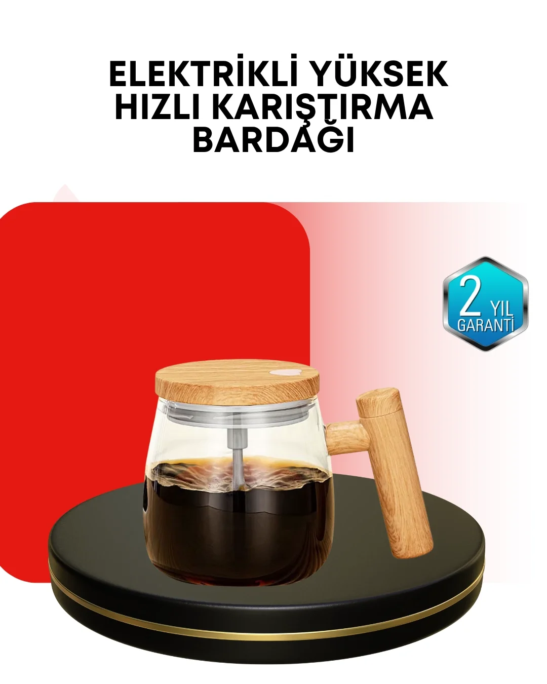 IP6 Su Geçirmez Şarjlı Kupa – 3D Karıştırma, Sabit Sıcaklık, 400 