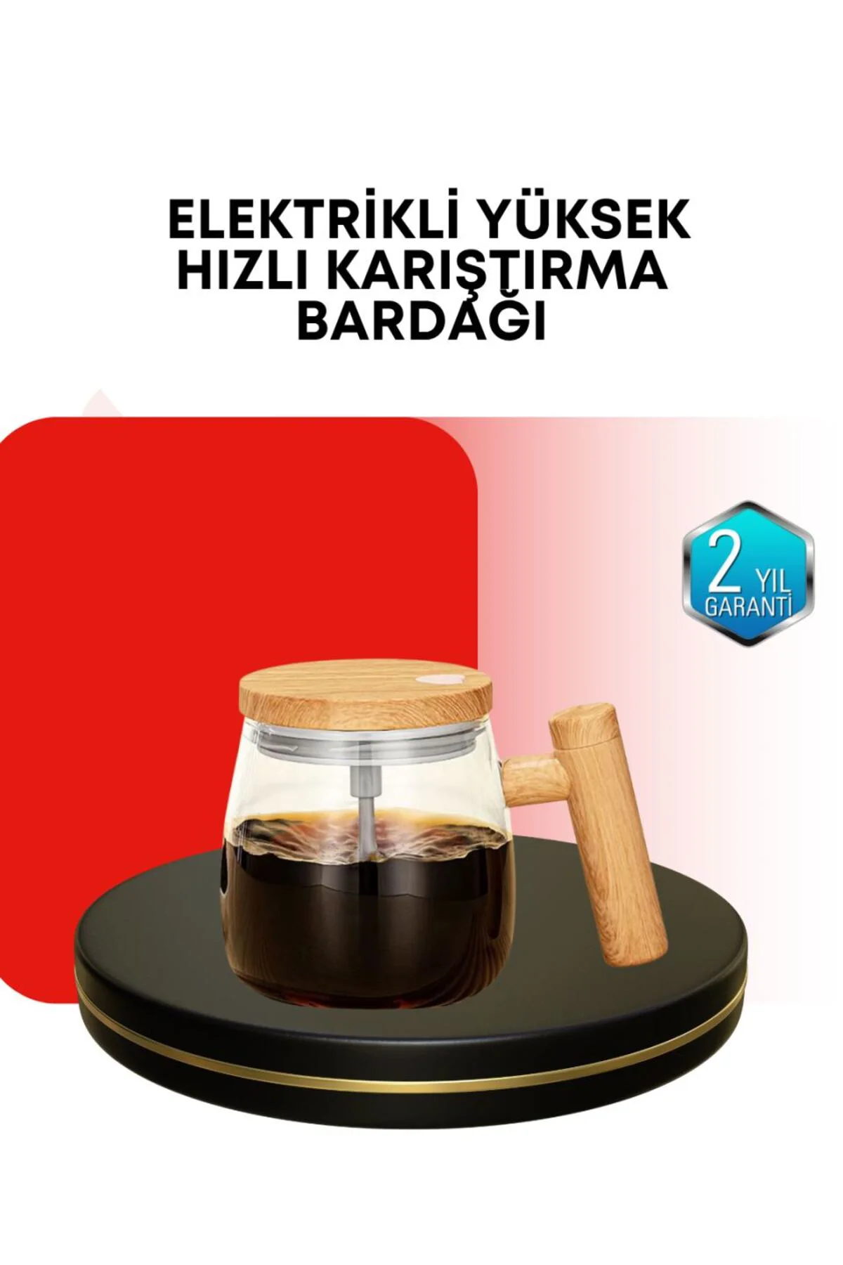 IP6 Su Geçirmez Şarjlı Kupa – 3D Karıştırma, Sabit Sıcaklık, 400 