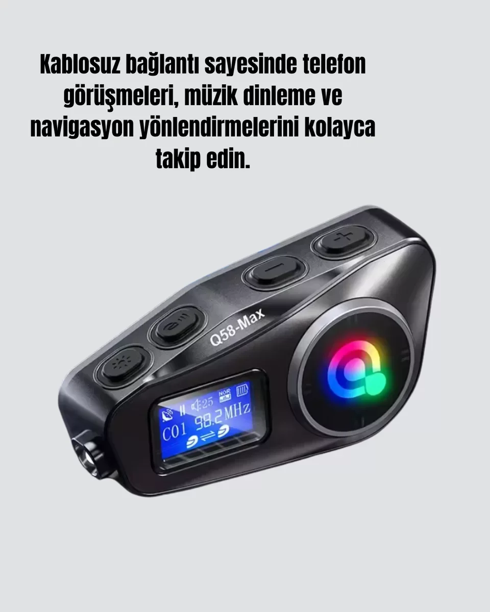 IP65 Suya Dayanıklı Kask Bluetooth Kulaklık - FM Radyo ve LCD Ekranlı Yüksek Performanslı Motosiklet Kulaklığı