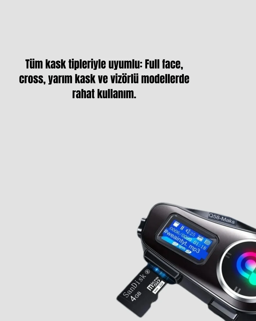 IP65 Suya Dayanıklı Kask Bluetooth Kulaklık LCD Ekranlı Fiyatı, Yorumları ve Özellikleri