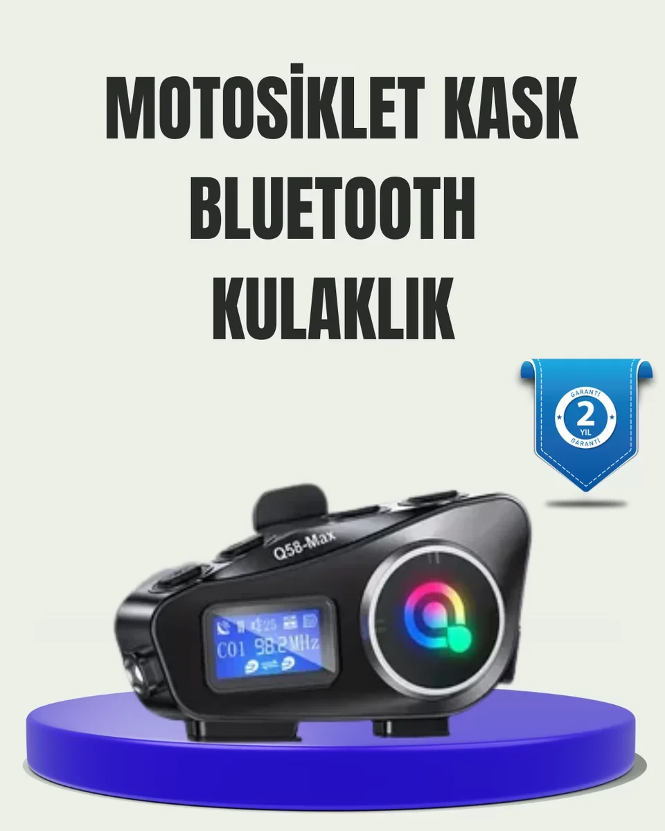 IP65 Suya Dayanıklı Kask Bluetooth Kulaklık - FM Radyo ve LCD Ekranlı Yüksek Performanslı Motosiklet Kulaklığı