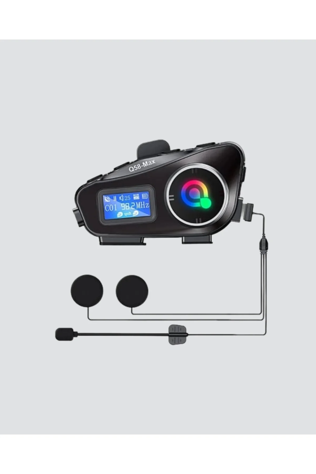 IP65 Suya Dayanıklı Kask Bluetooth Kulaklık LCD Ekranlı