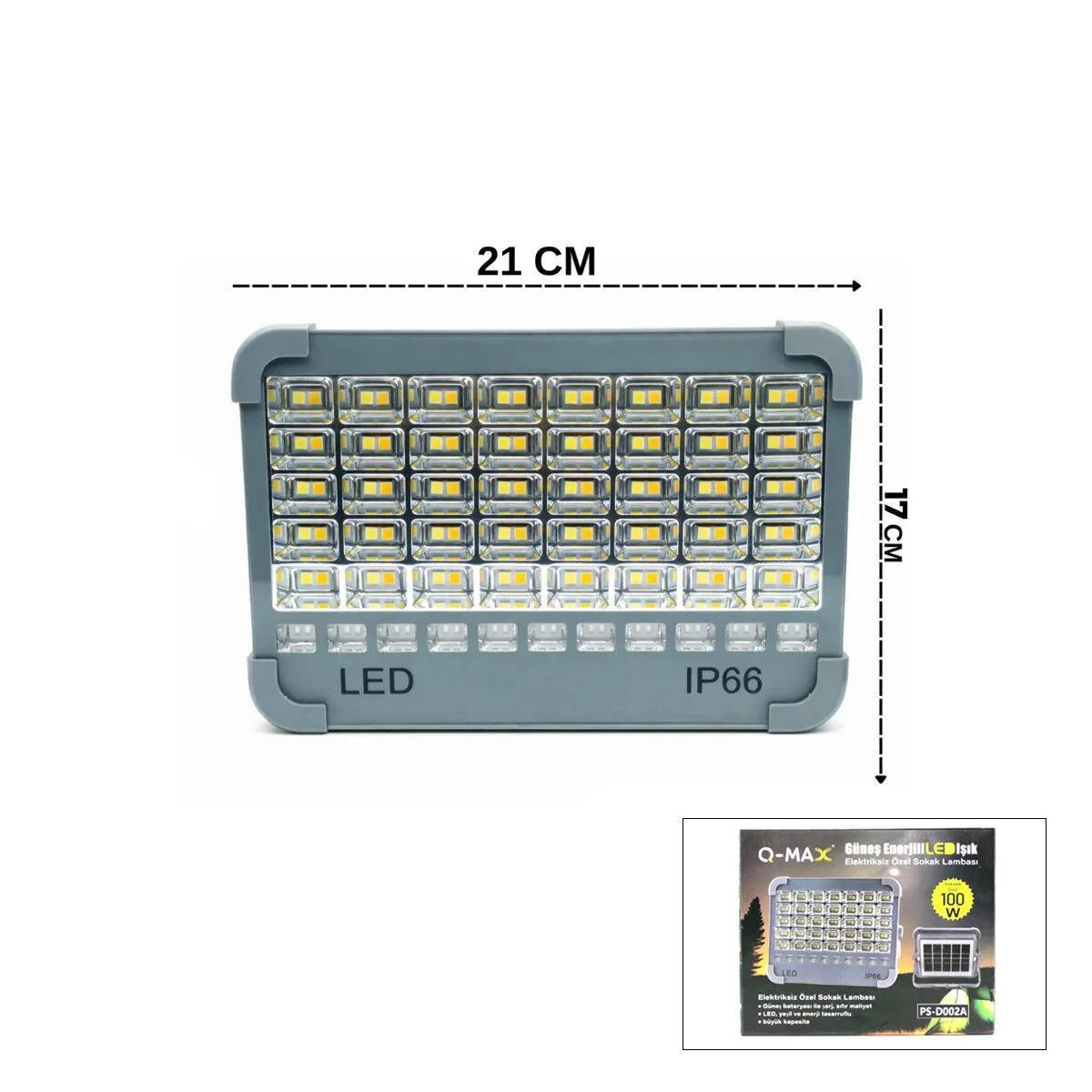 IP66 Güneş Enerjili Led Işık Solar Projektör - Powerbank Çakarlı Kamp - Dış Mekan PS-D002A