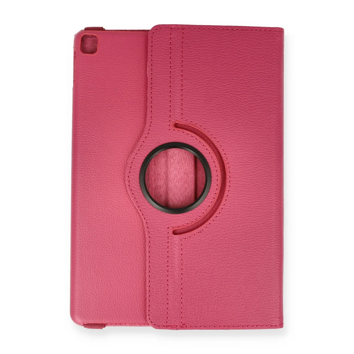 iPad 10.2 (7. Nesil) 360 Dönüşlü Tablet Deri Kılıf - Pembe
