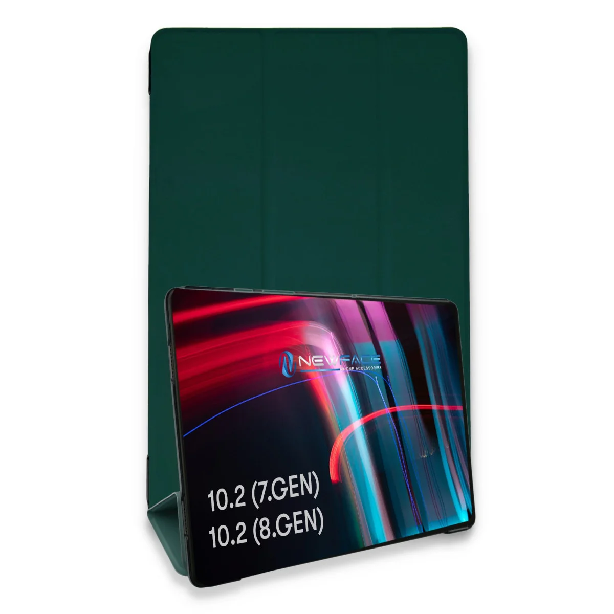 iPad 10.2 (7. Nesil) Koyu Yeşil Tablet Smart Kılıfı - Uyanan Kilitli ve Ekran Koruyucu