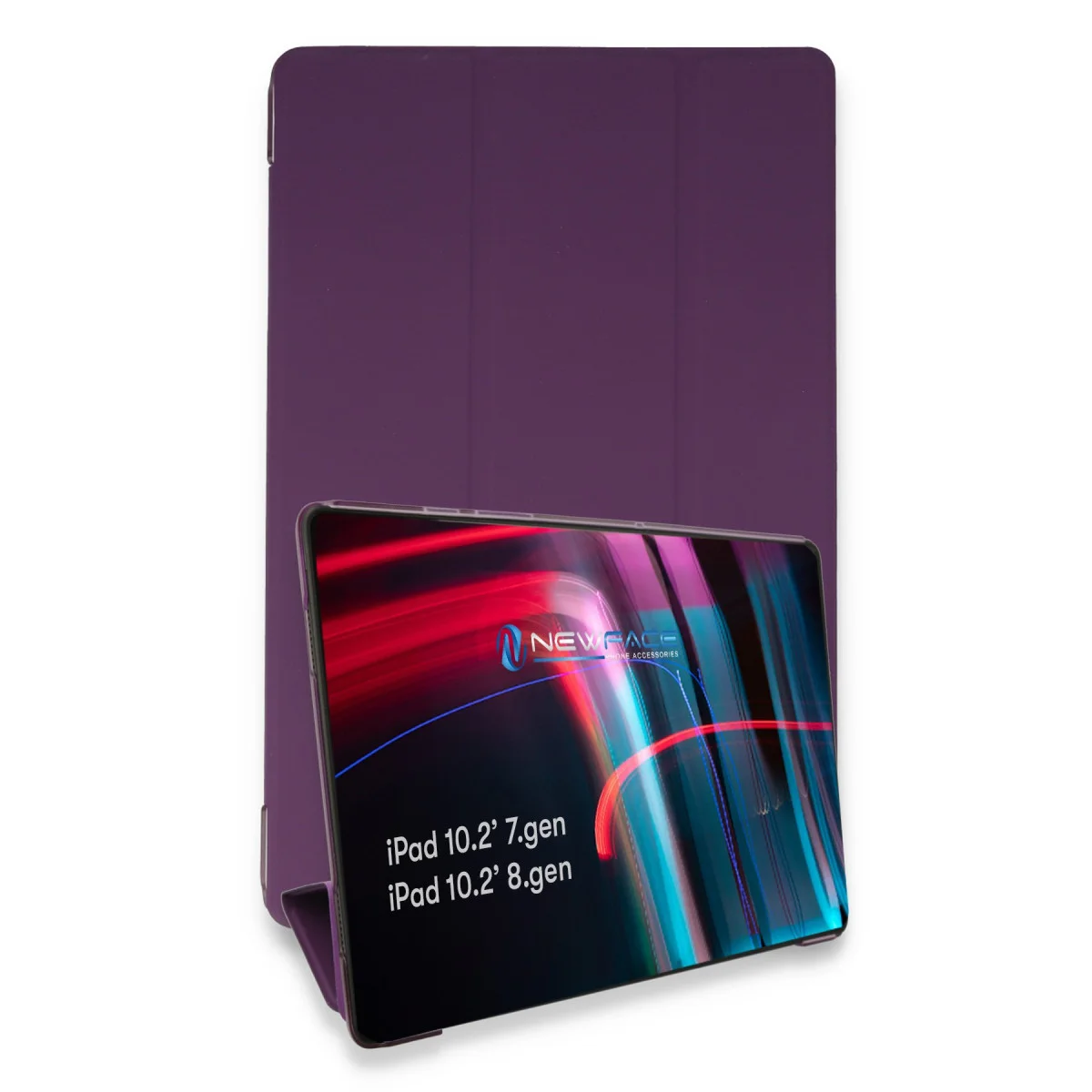 iPad 10.2 (7.nesil) Mor Tablet Smart Kılıf - Standlı Koruma ve Otomatik Uyku Modu