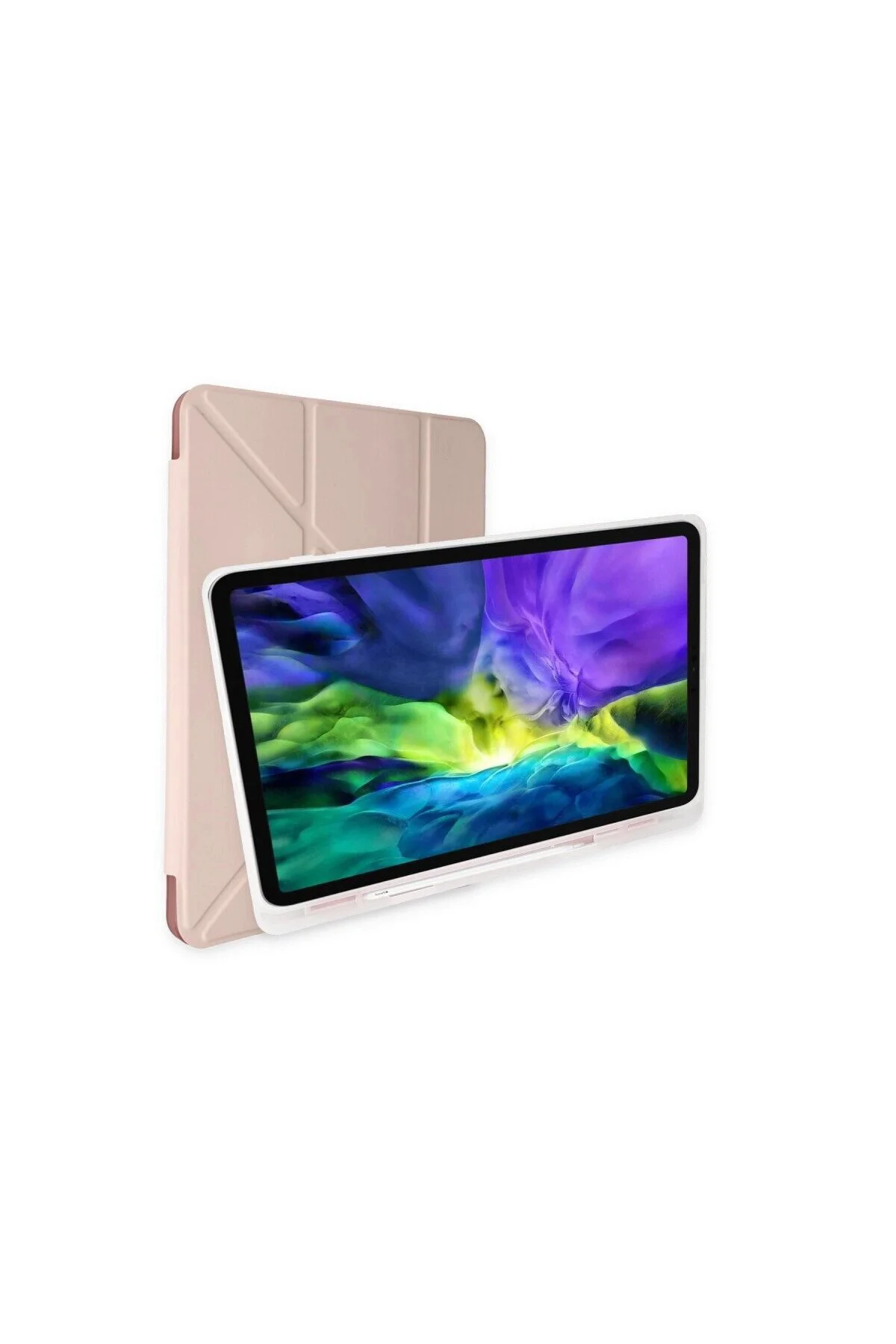 İpad 10.2 (8.nesil) Kılıf Kalemlikli Mars Tablet Kılıfı - Rose Gold