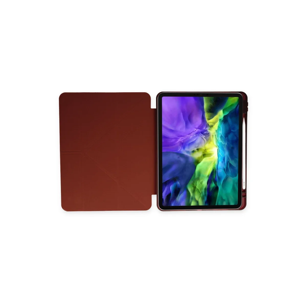 iPad 10.2 Mars Kılıf Kalemlikli Tablet Kılıfı - Mürdüm - Akıllı Korumalı