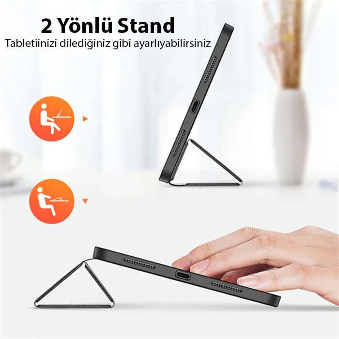 iPad 10.9" 2022 Kılıf Domo Series – Kalem Bölmeli Mıknatıslı Standlı Koruyucu Kapak