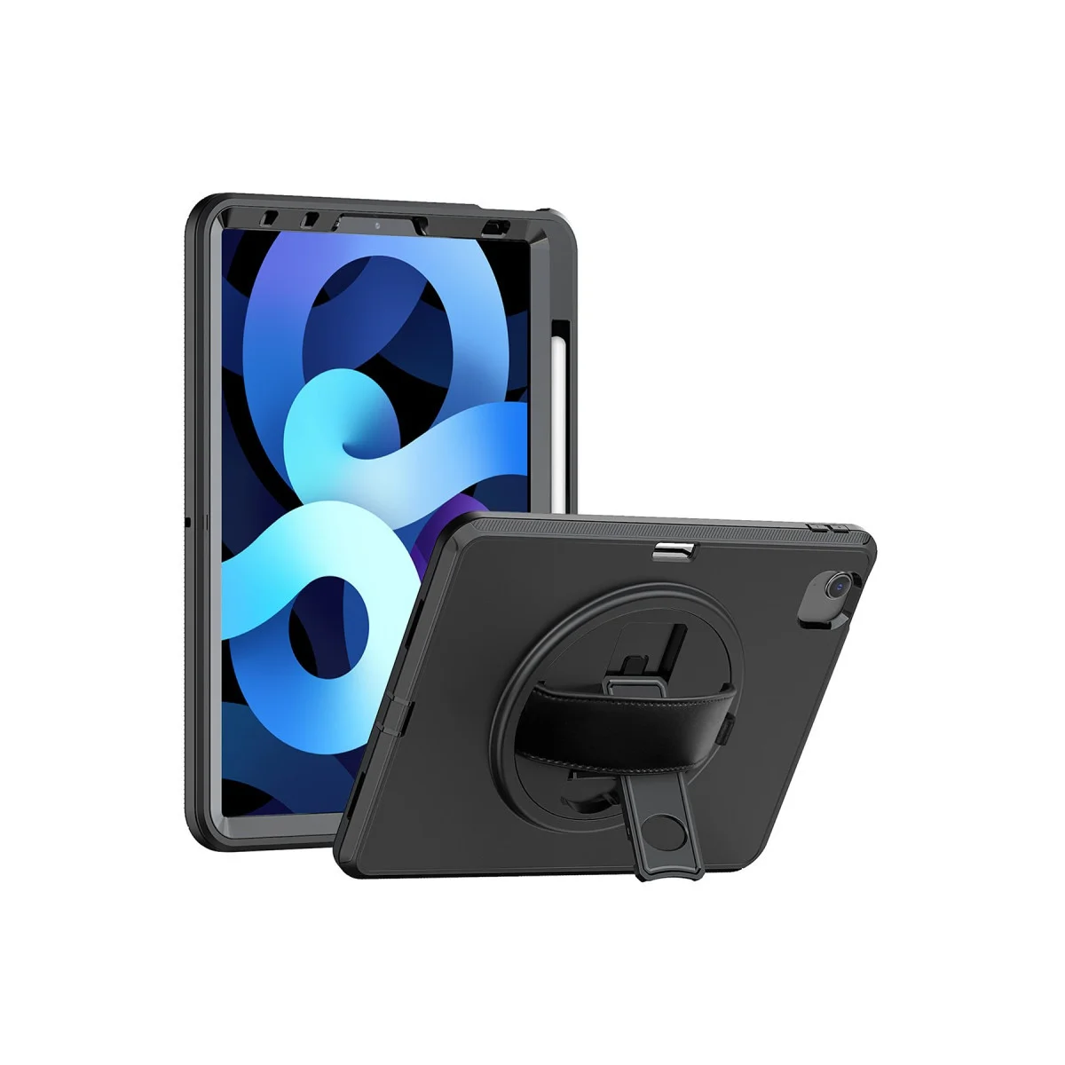 iPad 2022 10.9 (10. Nesil) Hand Strap Tablet Kılıfı - Siyah