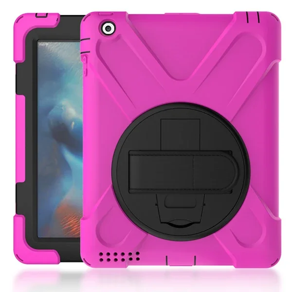 iPad 2/3/4 3 Katmanlı Standlı Zırh Kılıf - Shockproof ve Tam Koruma