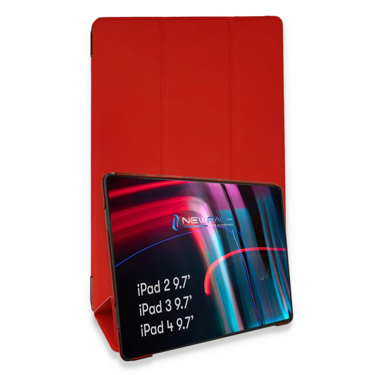 iPad 4 9.7 Kılıf Tablet Smart Kılıf - Kırmızı - Güvenli ve Şık Koruma