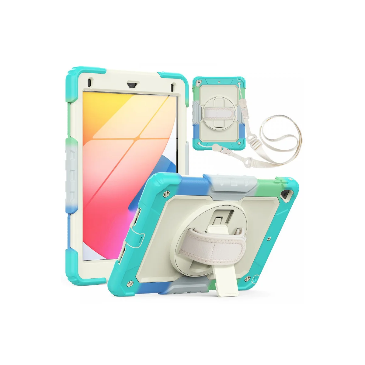 iPad 5 Air 9.7 Kılıf Rainbow Kapak - Turkuaz