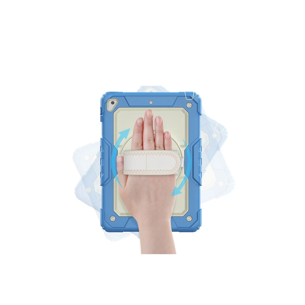 iPad 5 Air 9.7 Kılıf Strap Mavi Tablet Kapak