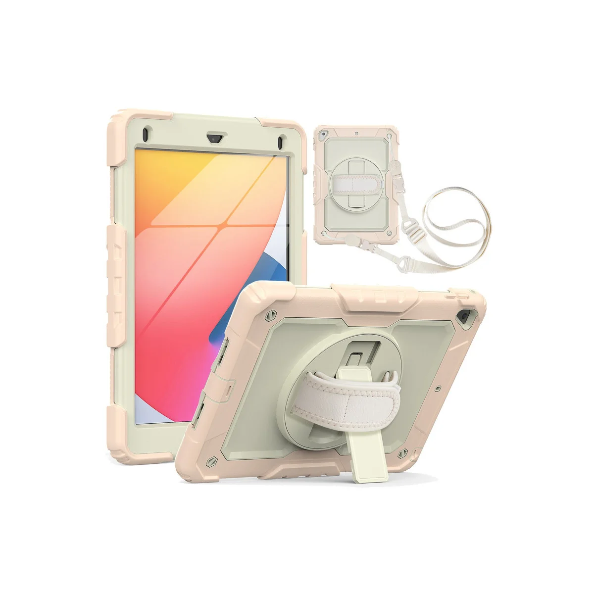 iPad 5 Air 9.7 Kılıf Strap New Tablet Kapak - Pembe