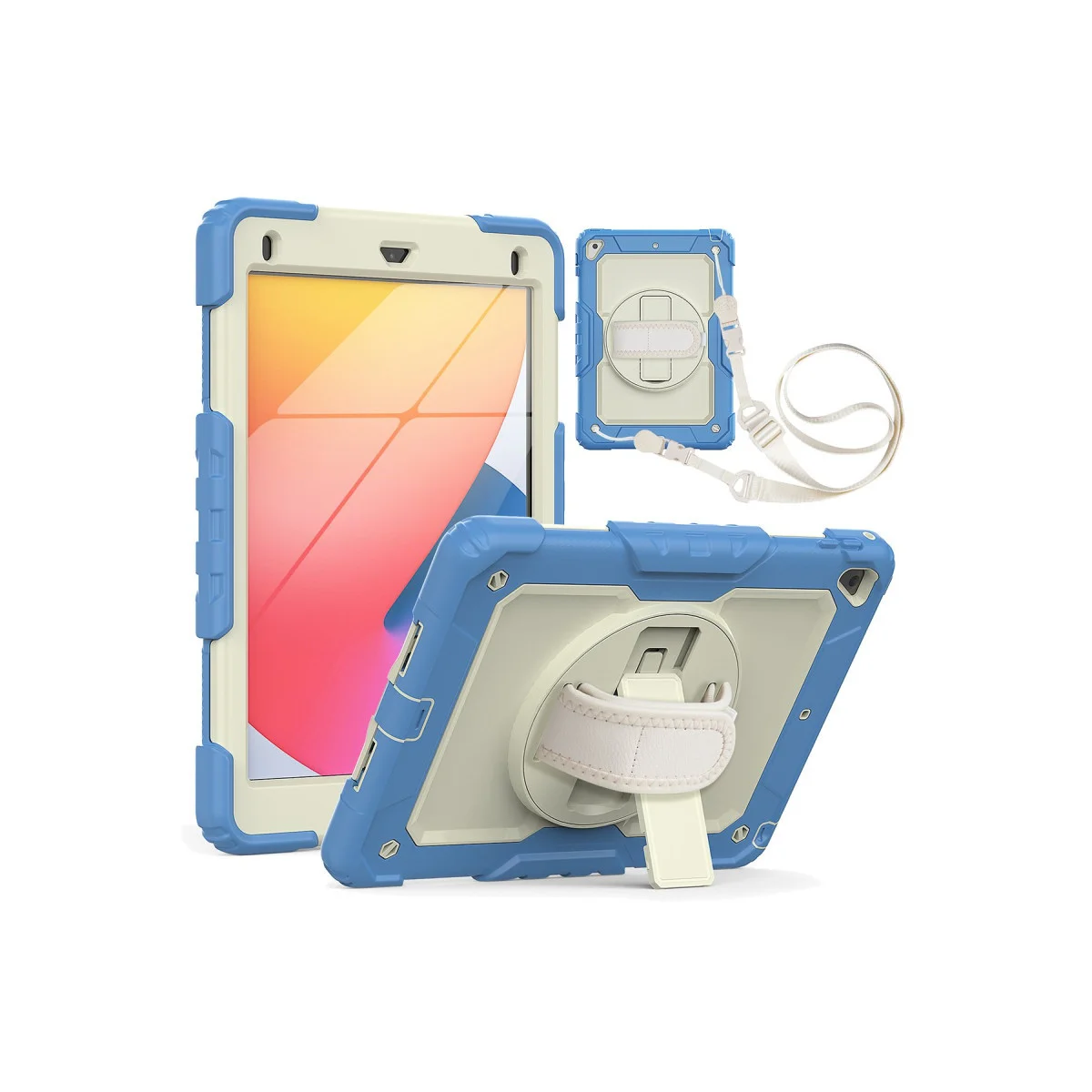 iPad 5 Air 9.7 Kılıf Strap Mavi Tablet Kapak