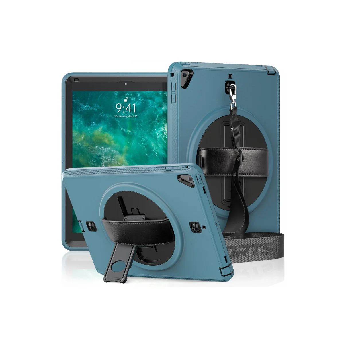 iPad 5 Air 9.7 Otterbox Strap-C Kılıf ve Kalkan - Mavi