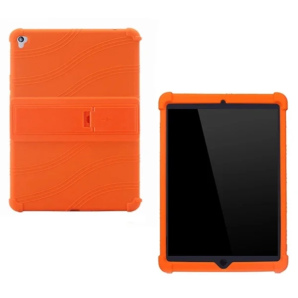 iPad 7 10.2" & iPad Air 3 10.5" Darbe Emici Silikon Standlı Kılıf - Mavi