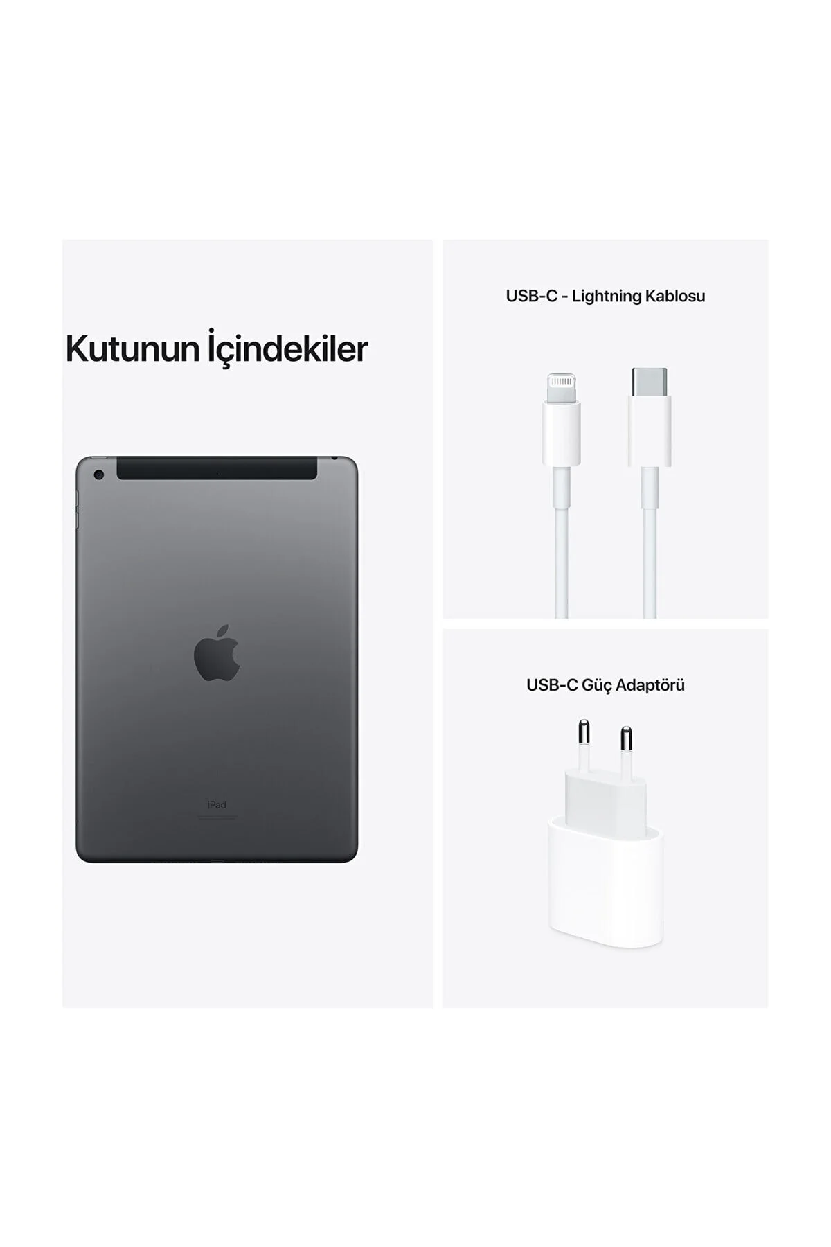 iPad 9. Nesil 64 GB 10.2" Wi-Fi+Cellular Uzay Grisi Tablet (Apple