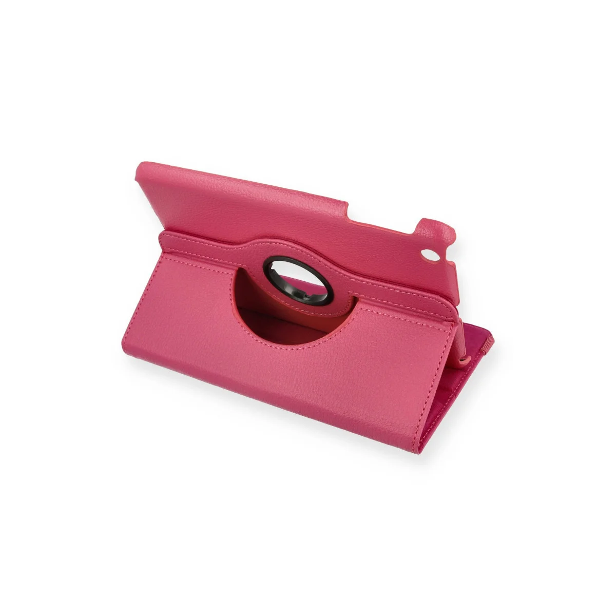 iPad Mini 1 360 Döner Deri Kılıf - Pembe Tablet Koruyucusu