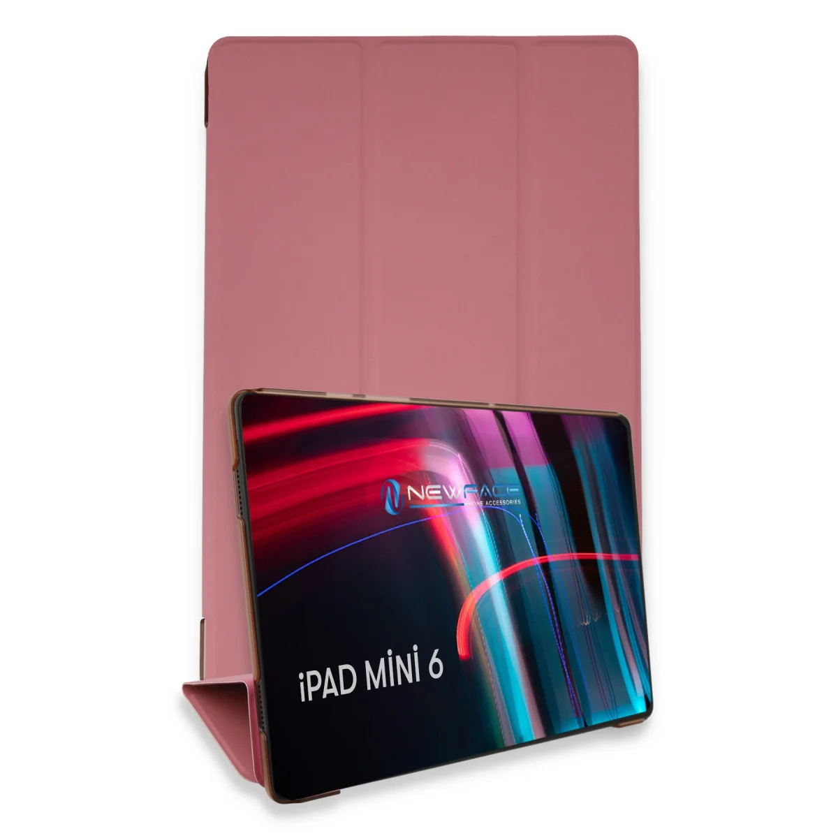 iPad Mini 6 Pembe Smart Kılıf Tablet Kılıfı - Otomatik Uyku Modu ve Darbe Korumalı