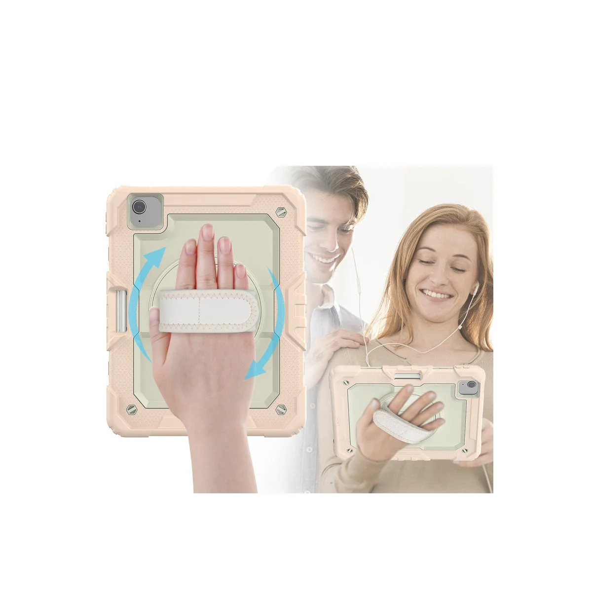 iPad Pro 11 (2020) Kılıf Strap New Tablet Kapak - Pembe