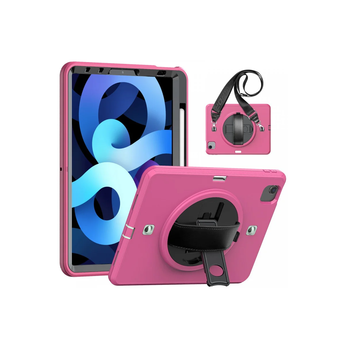 iPad Pro 11 (2020) Otterbox Strap-C Pembe Tablet Kılıfı - Oturumdan Kolay Ayrılan Güvenli Koruma