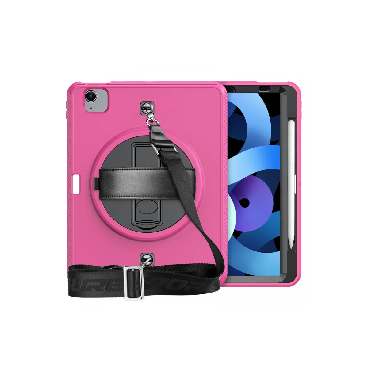 iPad Pro 11 (2020) Otterbox Strap-C Pembe Tablet Kılıfı - Oturumdan Kolay Ayrılan Güvenli Koruma