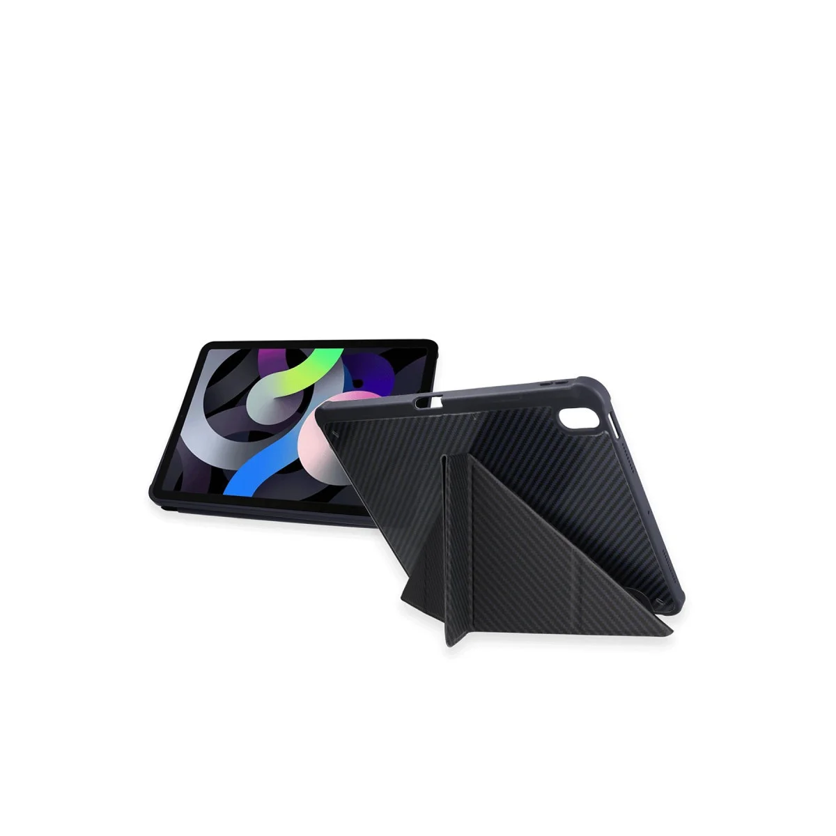 iPad Pro 11 (2024) Karbon Dokulu Derin Mor Tablet Kılıfı - Korumalı ve Şık