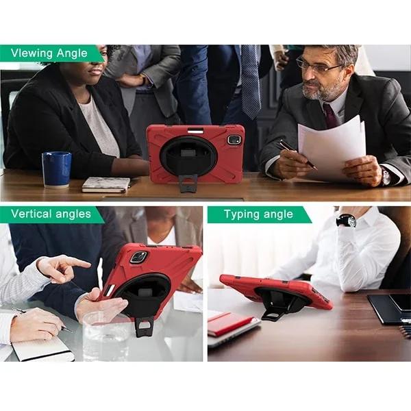 iPad Pro 11" 3 Katmanlı Zırh Kılıf 2021/2020/2018 - Darbe Emici Standlı & Kalem Yerli
