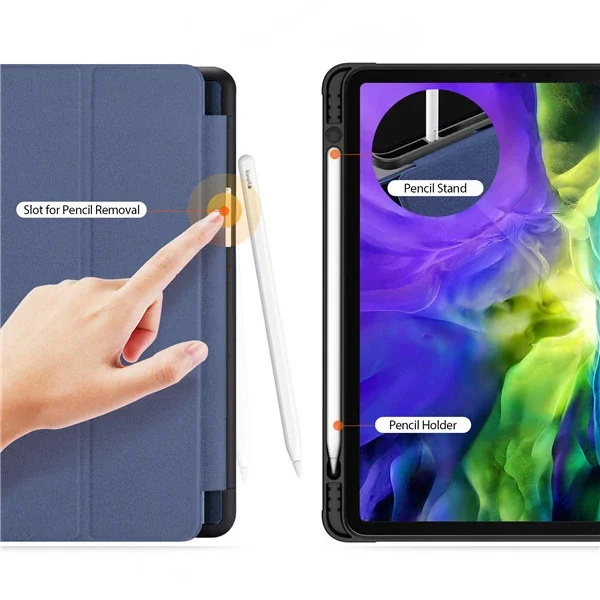 iPad Pro 12.9 Kılıf Mıknatıslı Kalem Yuvası TPU Şeffaf Domo Series