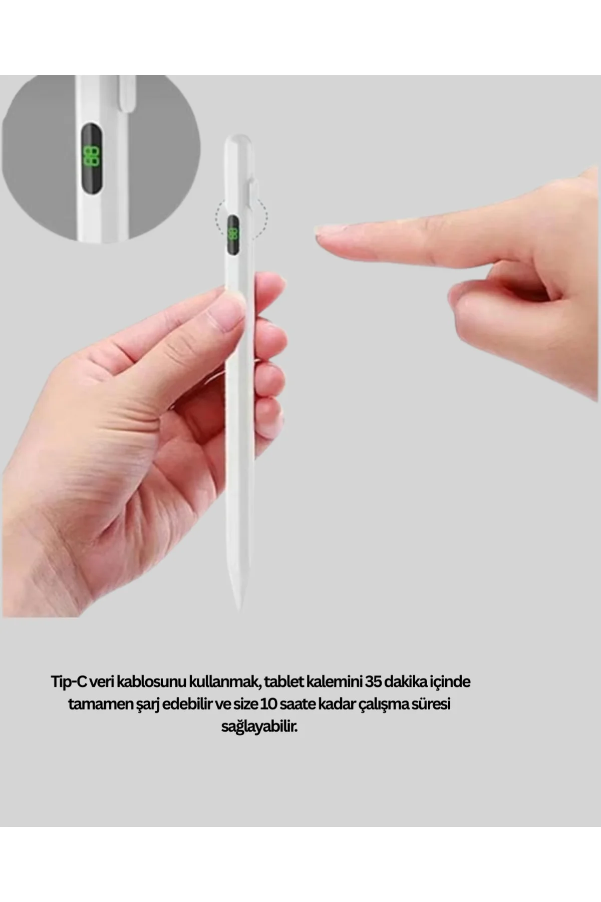 iPad Uyumlu 1.5mm POM Uçlu Dokunmatik Kalem Uzun Kullanım Süreli 