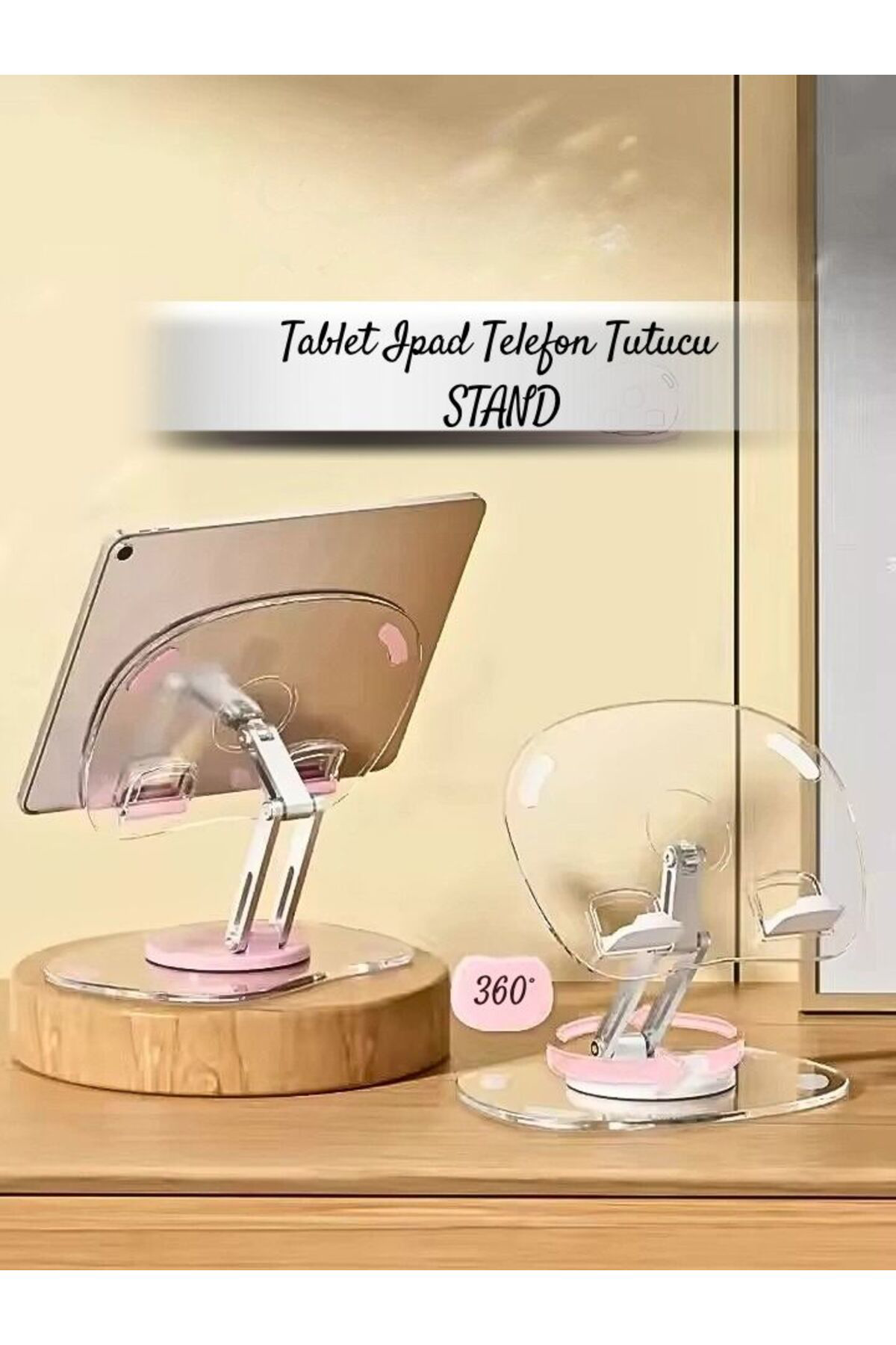 iPad ve Tablet Uyumlu 360° Dönebilen Telefon Standı – Masaüstü Tu