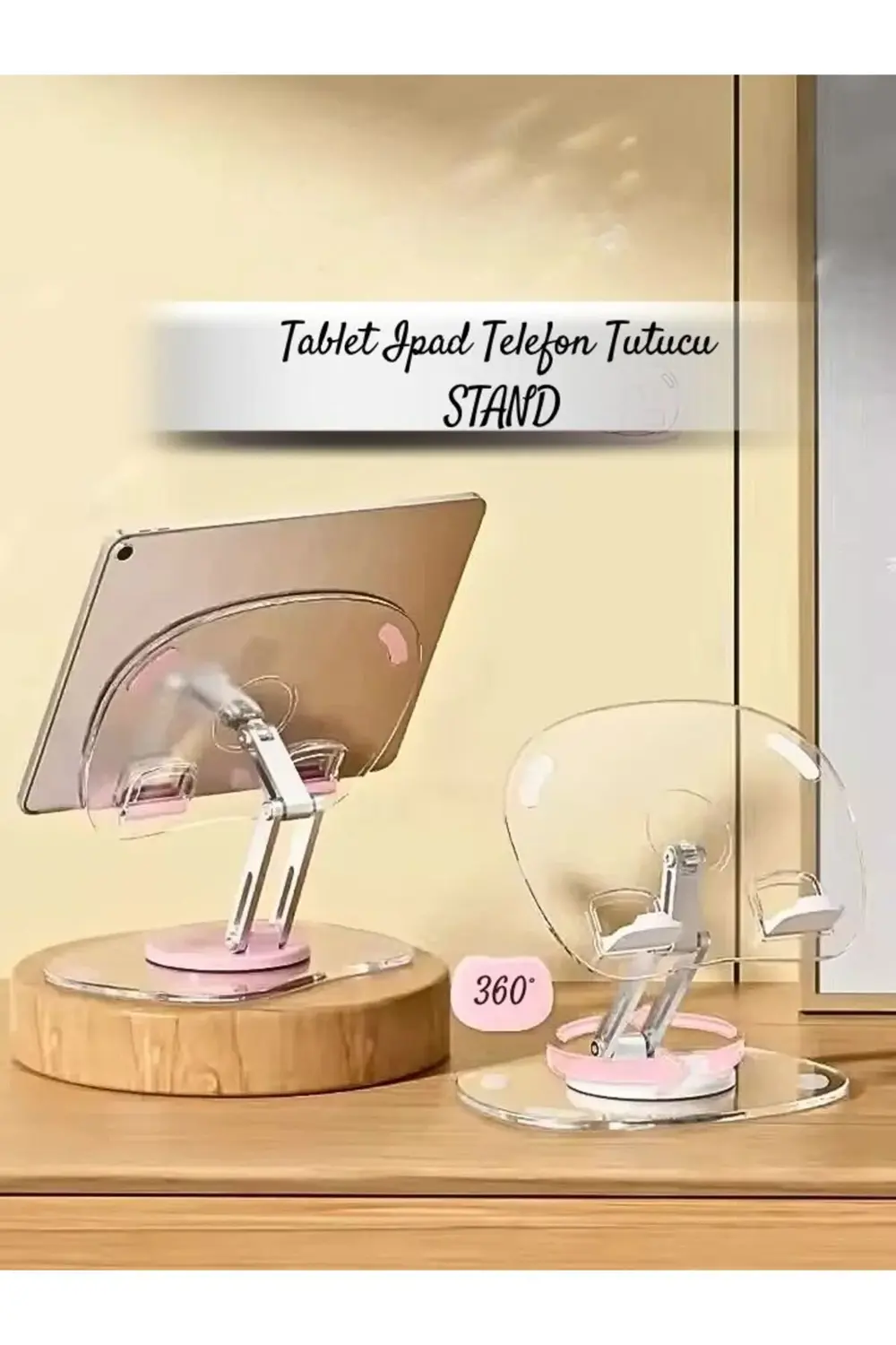 iPad ve Tablet Uyumlu 360° Dönebilen Telefon Standı – Masaüstü Tu