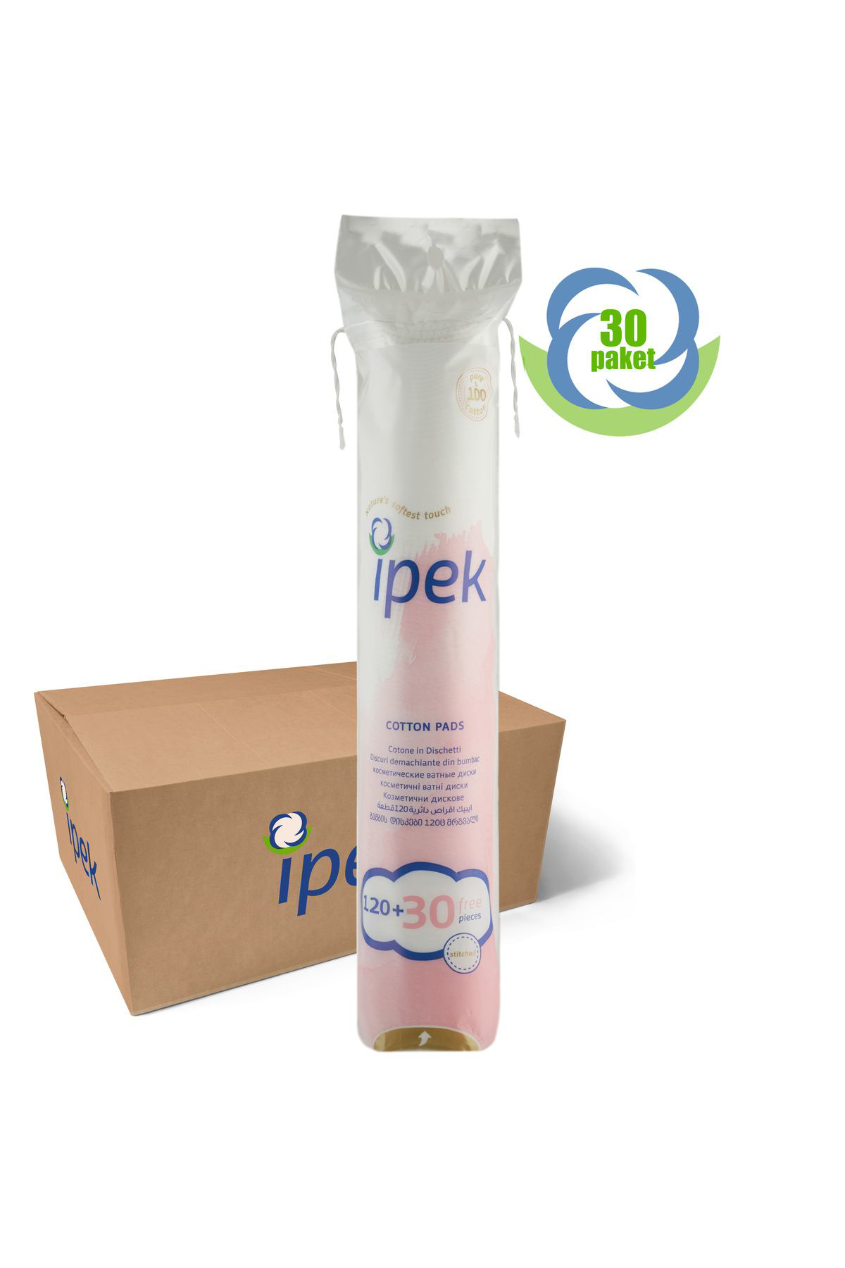 İpek İpek Makyaj Temizleme Pamuğu Yuvarlak 120 30 Adet 30 Paket