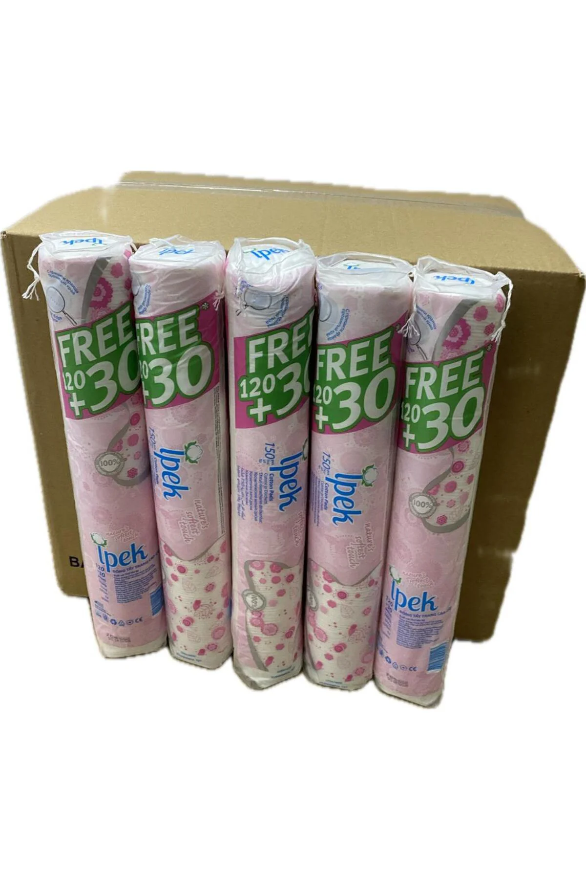 İpek Makyaj Temizleme Pamuğu (120+ 30 adet ) = 150 li x 30 paket