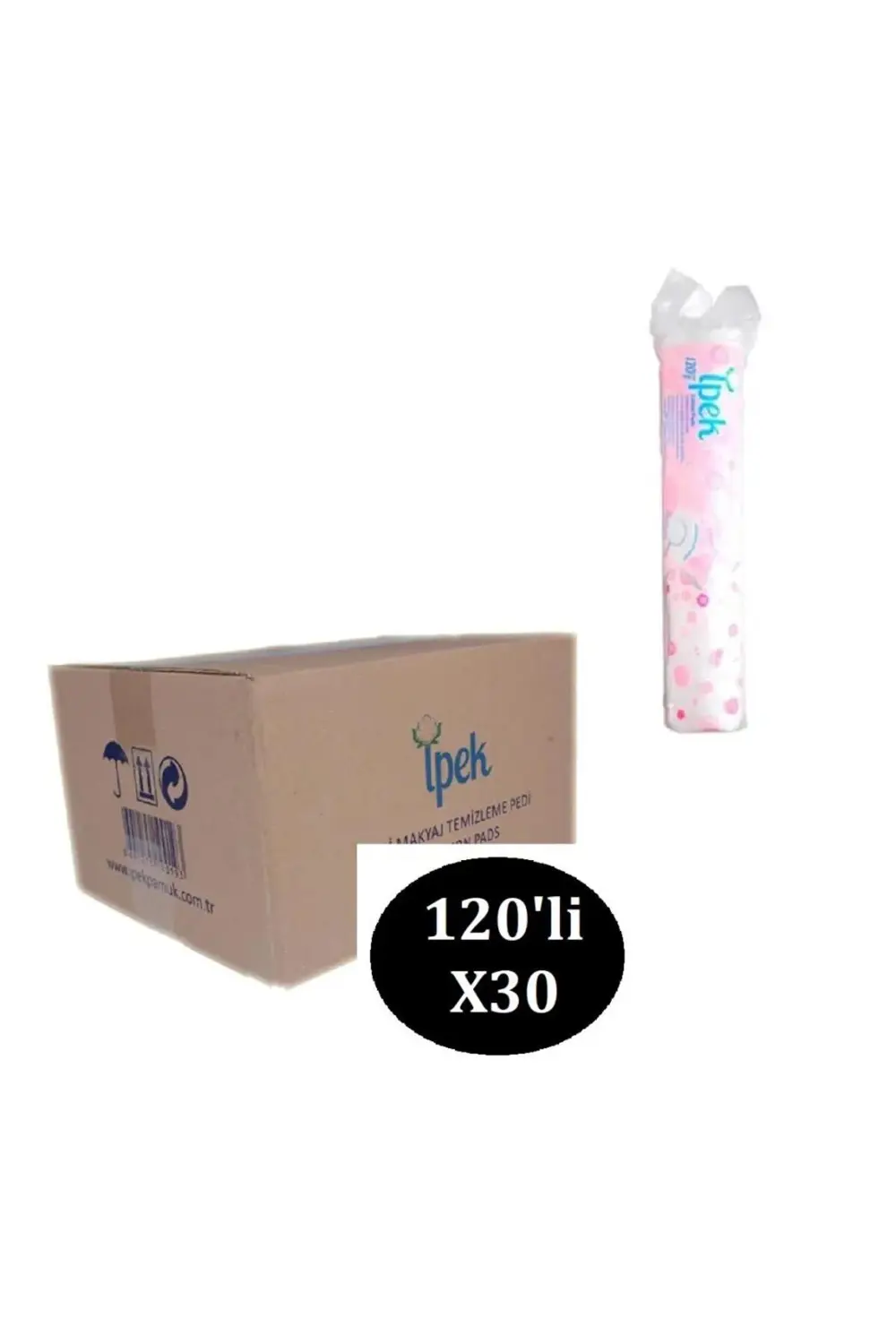 I?pek Makyaj Temizleme Pedi 120 Li X 30 Adet-1 Koli? Disk Pamuk